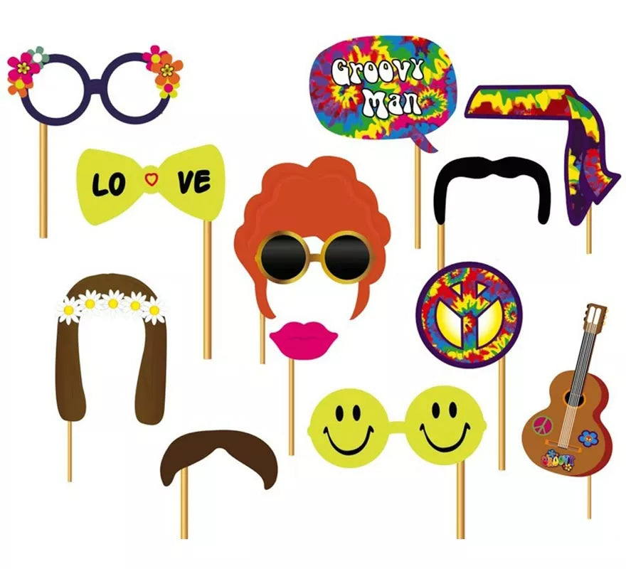 Translation missing: es.Set para Photocall hippie 12 Pcs