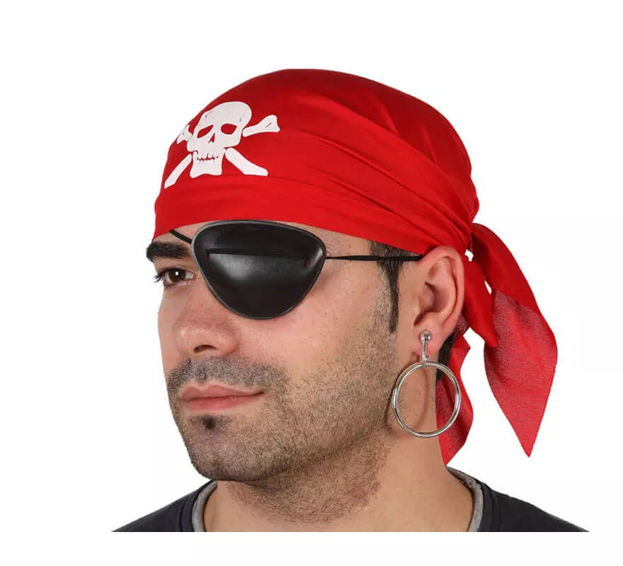 Translation missing: es.Set Pirata. Pañuelo rojo, parche y pendiente