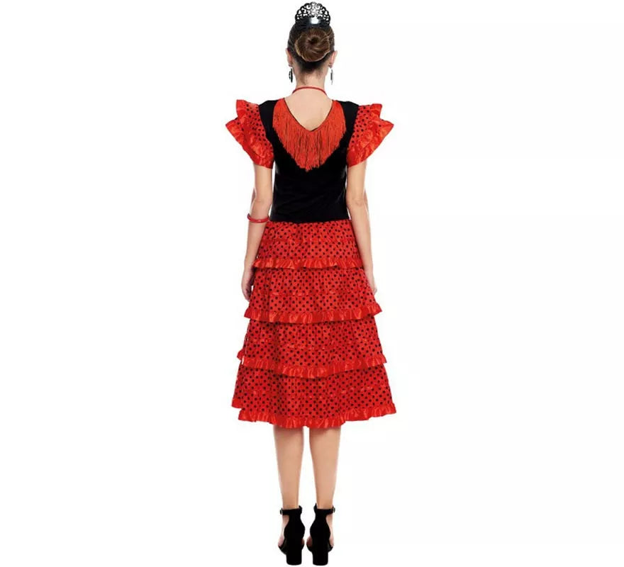 Sevillana rojo y negro para mujer