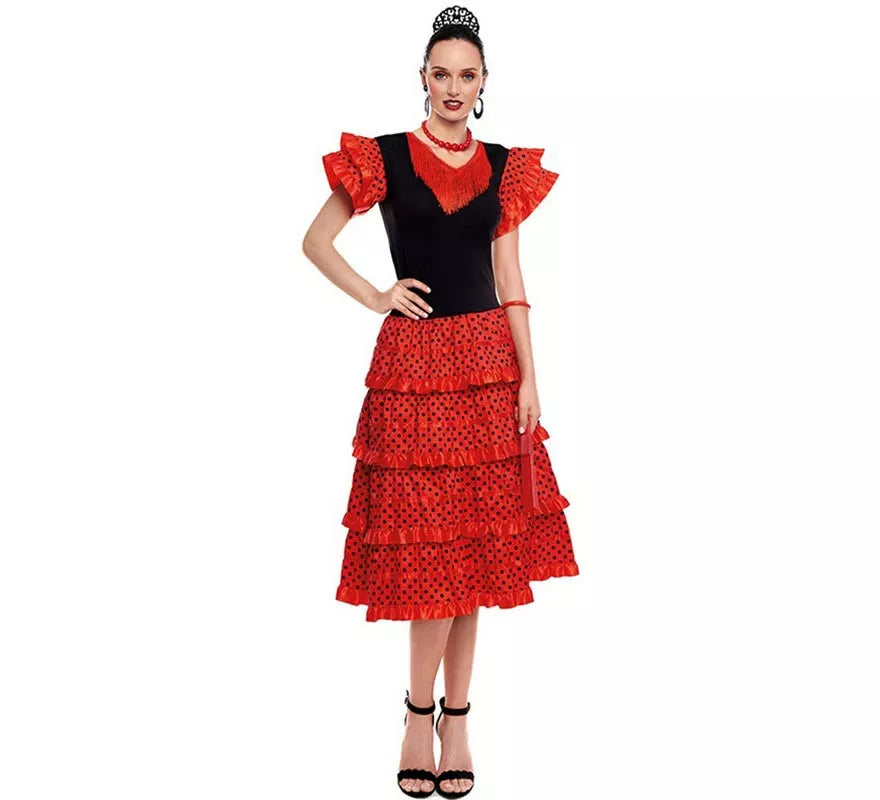 Translation missing: es.Sevillana rojo y negro para mujer