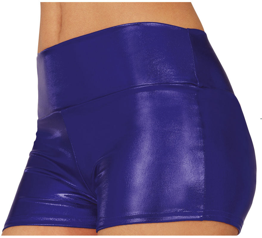 Translation missing: es.Shorts Metálicos azul corto para mujer