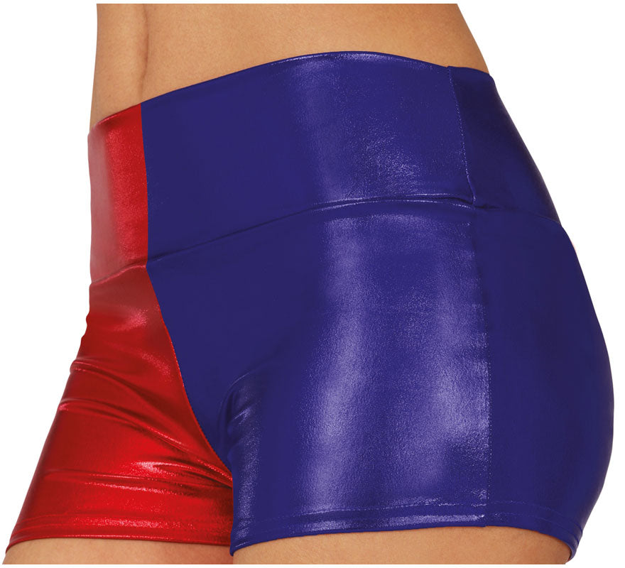 Translation missing: es.Shorts Metálicos rojo y azul corto para mujer