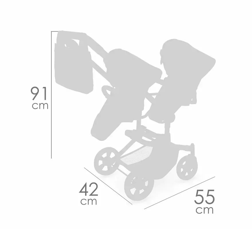 Silla de Muñecas de hasta 52 cm Gemelar Plegable Multiposición