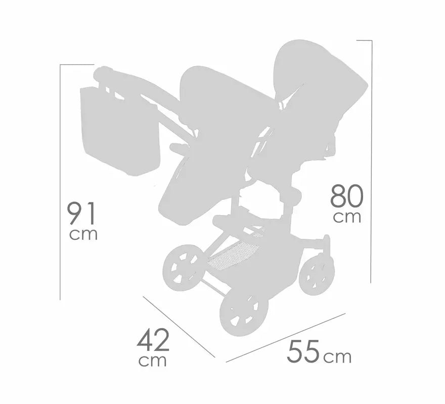 Translation missing: es.Silla de Muñecas de hasta 52 cm Multiposición Gemelar Plegable
