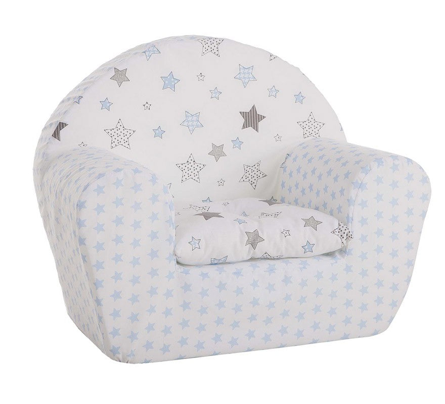 Translation missing: es.Sillon Azul Y Estrellas Gris Con Cojin