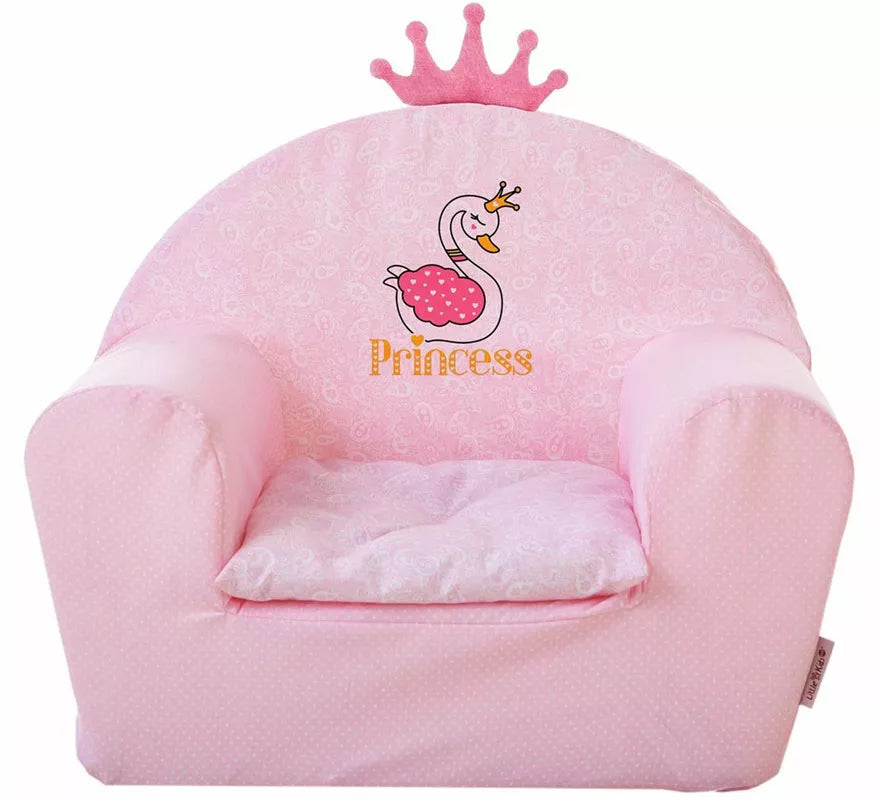 Sillón Princesa Corono rosa infantil