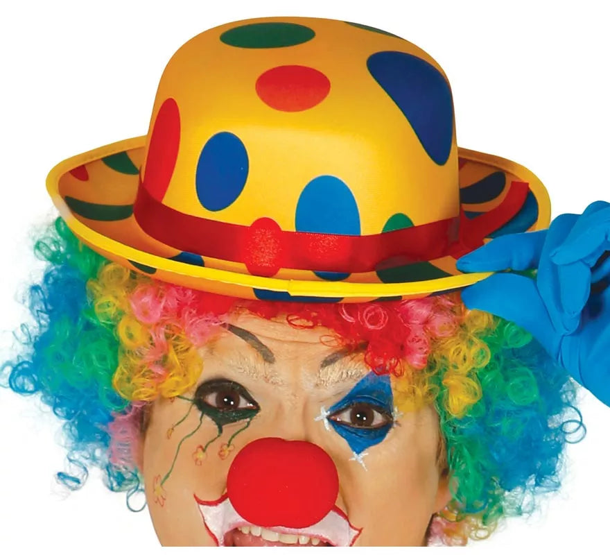 Translation missing: es.Sombrero Bombín de Payaso a lunares de colores