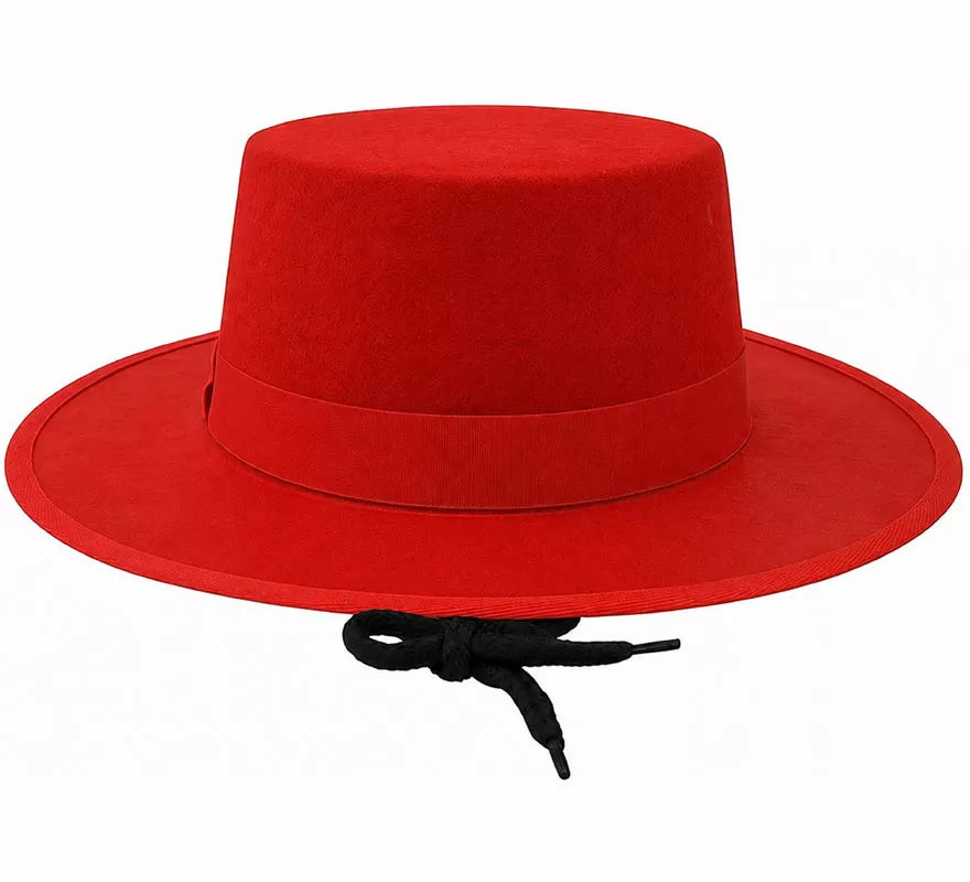 Translation missing: es.Sombrero Cordobés de fieltro rojo para Fiestas