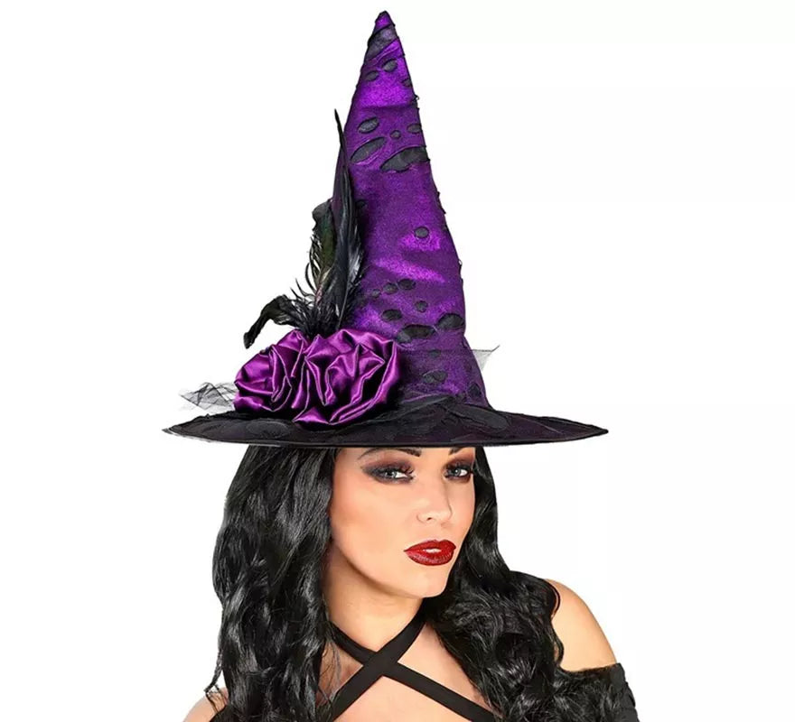 Translation missing: es.Sombrero de Bruja con Flores y Plumas