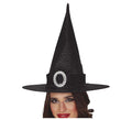 Sombrero de Bruja Negro con Hebilla