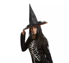 Sombrero de Bruja negro Decorado 58 cm