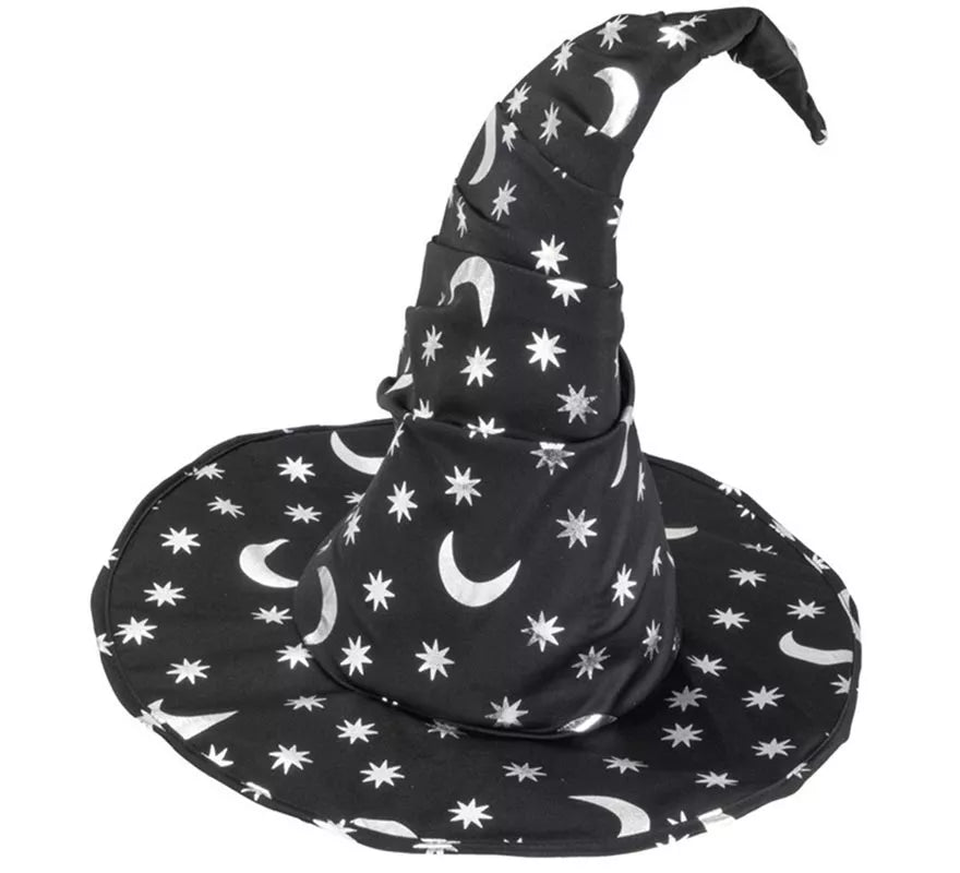 Translation missing: es.Sombrero de Bruja o Mago con Luna y Estrellas adulto