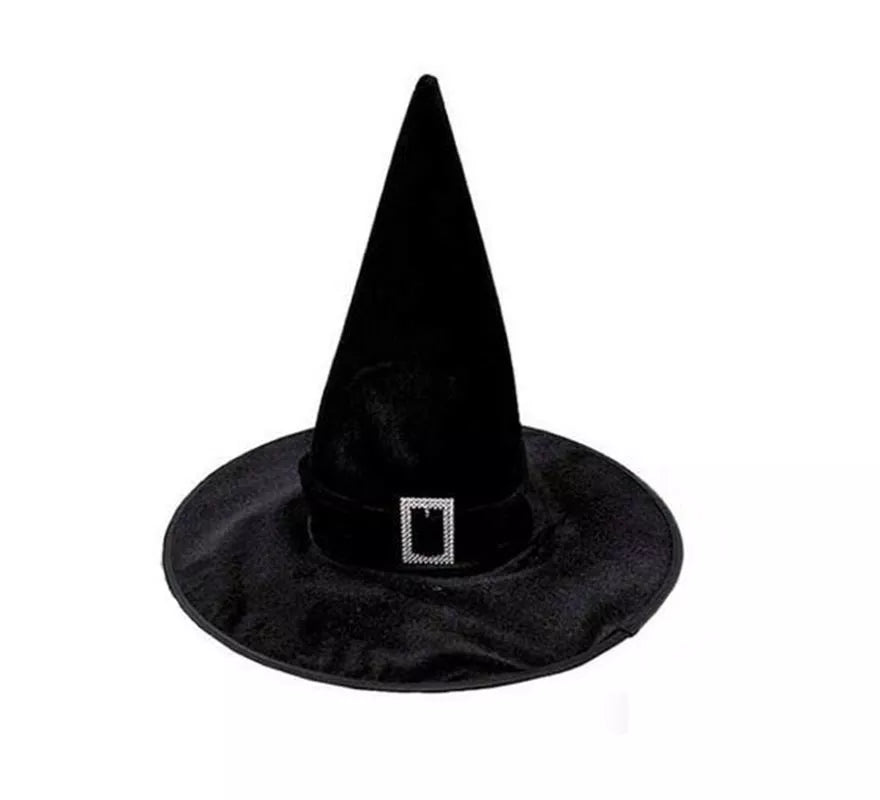 Translation missing: es.Sombrero de Bruja Terciopelo negro con evilla