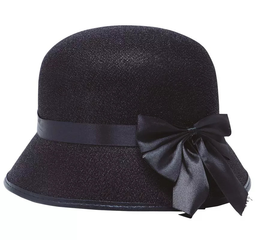 Translation missing: es.Sombrero de Dama Años 20 Negro con Lazo