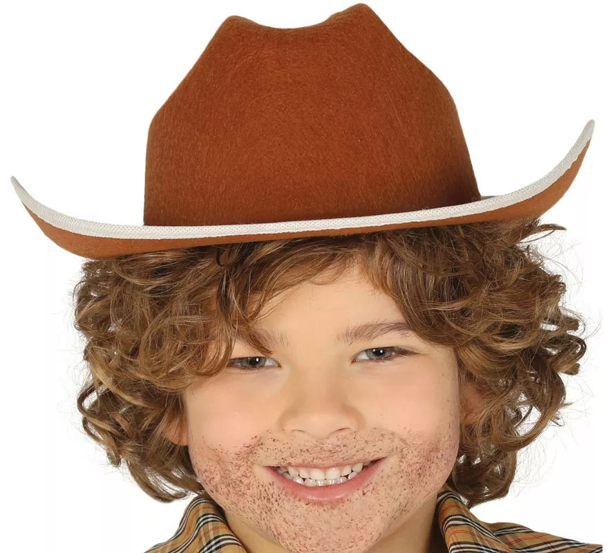 Translation missing: es.Sombrero de fieltro Vaquero infantil marrón