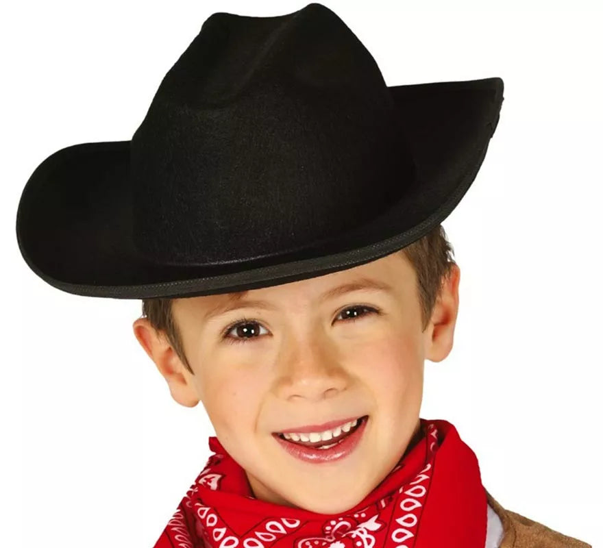 Translation missing: es.Sombrero de fieltro Vaquero infantil negro