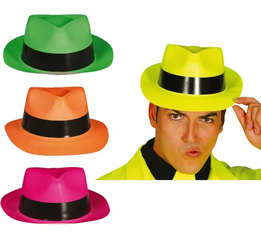 Translation missing: es.Sombrero de Gangster de plástico colores surtidos