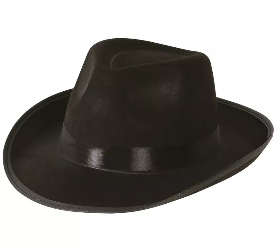 Translation missing: es.Sombrero de Gánster negro con banda negra