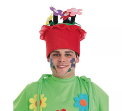 Sombrero de Maceta con flores para adultos