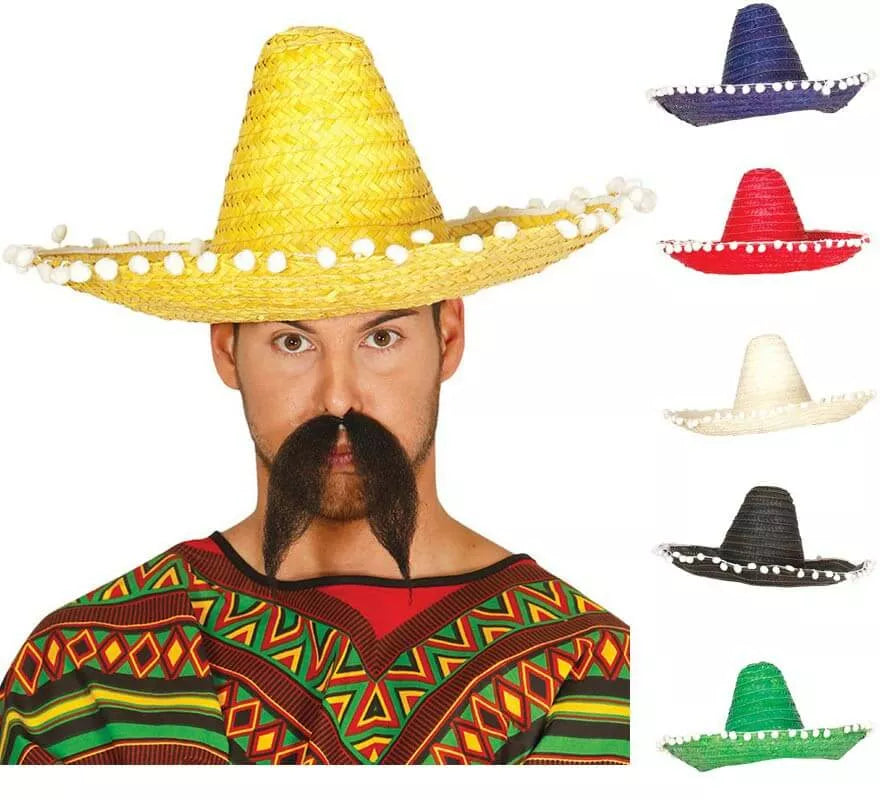 Translation missing: es.Sombrero de Mexicano con Borlas en varios colores de 45 cm