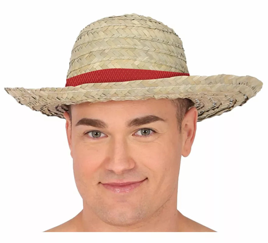 Translation missing: es.Sombrero de Paja con cinta roja adulto