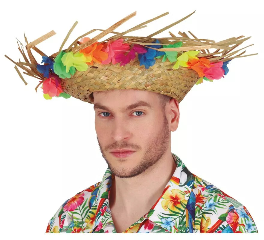 Translation missing: es.Sombrero de Paja con Flores tropical