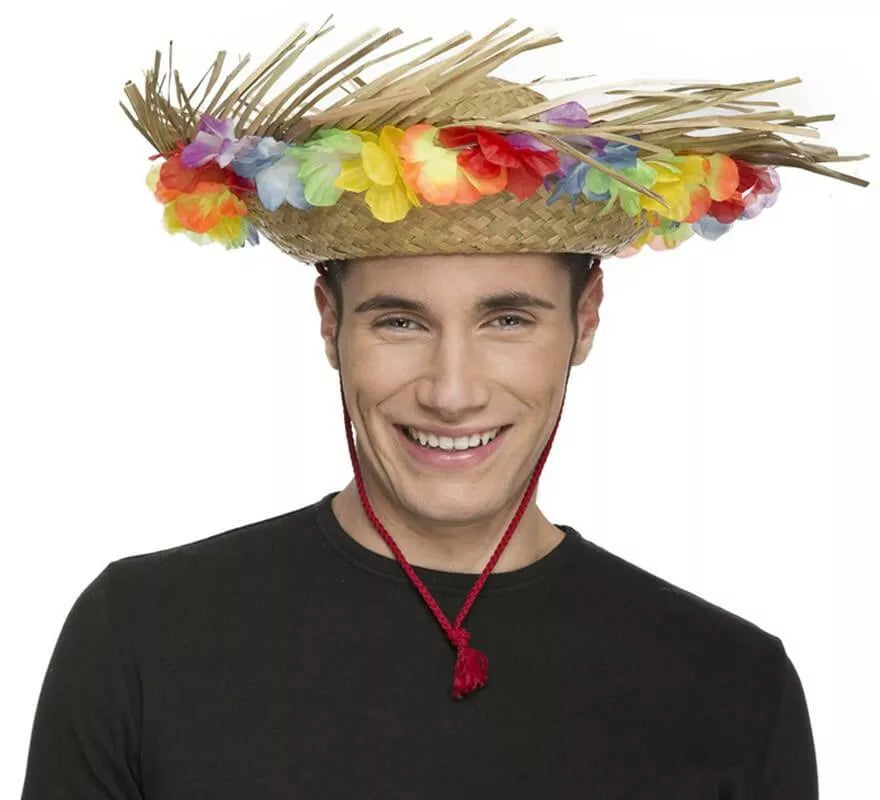 Translation missing: es.Sombrero de Paja Playero con Flores