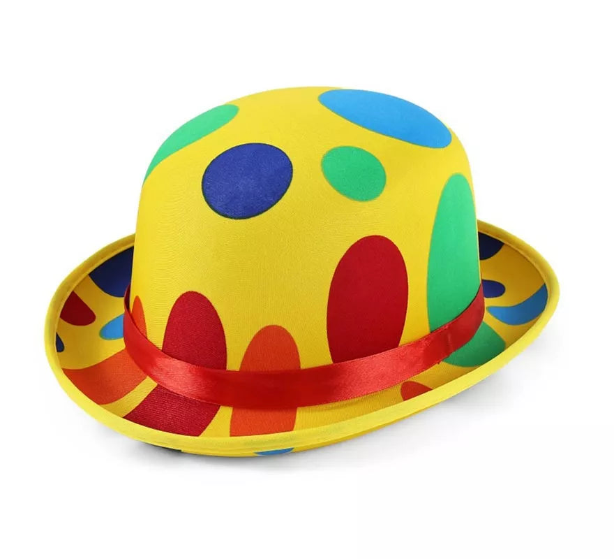 Translation missing: es.Sombrero de Payaso lunares multicolor adulto
