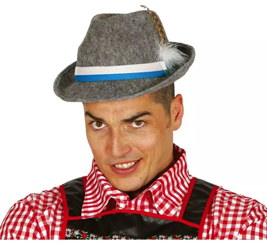Translation missing: es.Sombrero de Tirolés gris con cinta azul