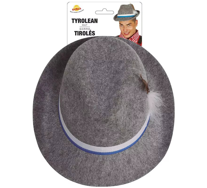 Translation missing: es.Sombrero de Tirolés gris con cinta azul