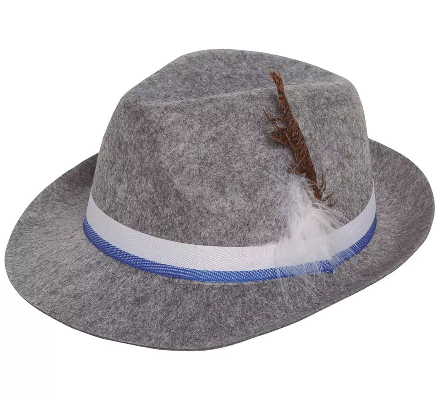 Translation missing: es.Sombrero de Tirolés gris con cinta azul