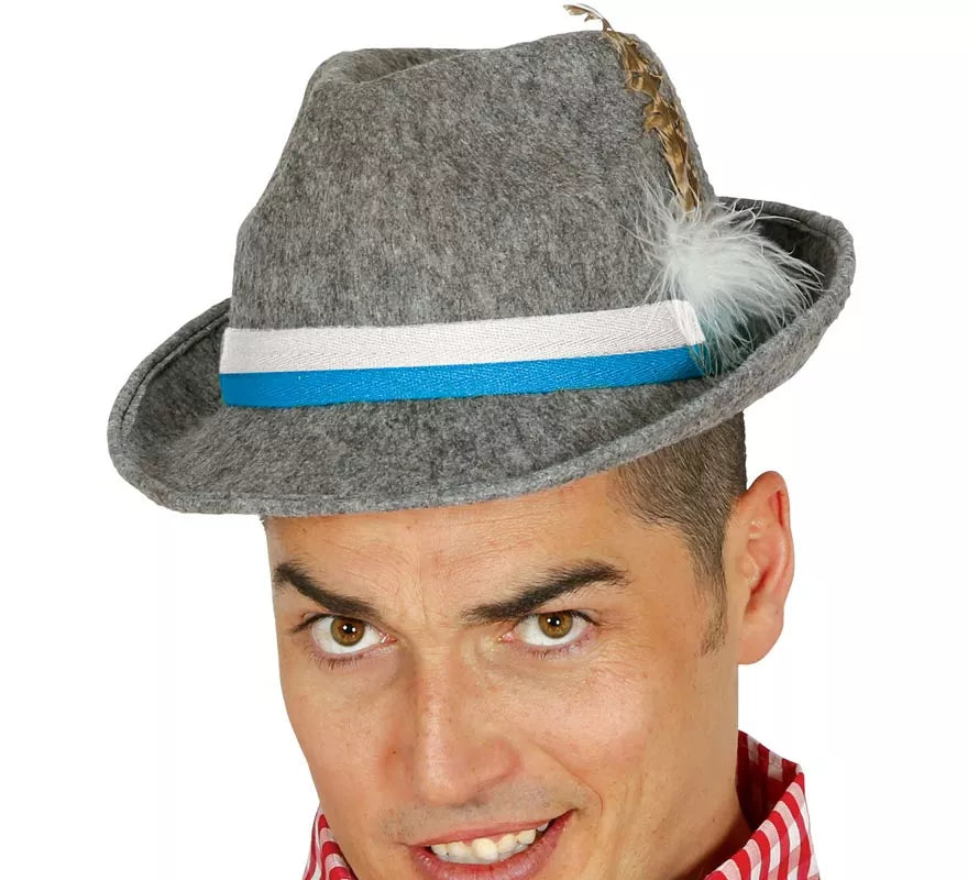 Translation missing: es.Sombrero de Tirolés gris con cinta azul