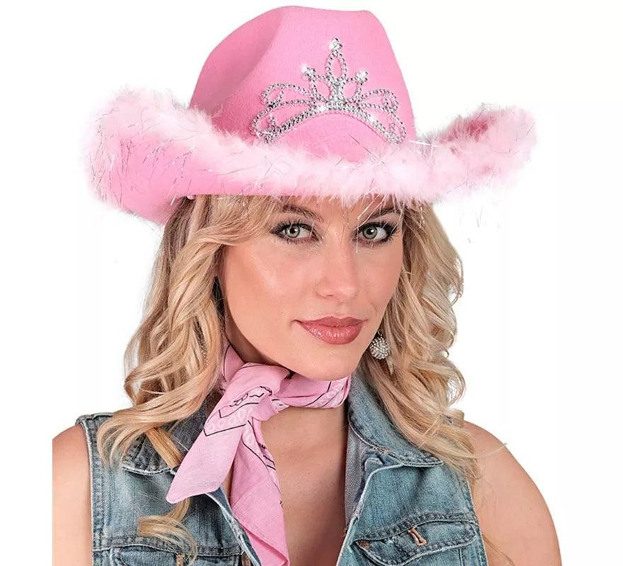 Translation missing: es.Sombrero de Vaquera con Tiara y Borde de Plumas en varios colores