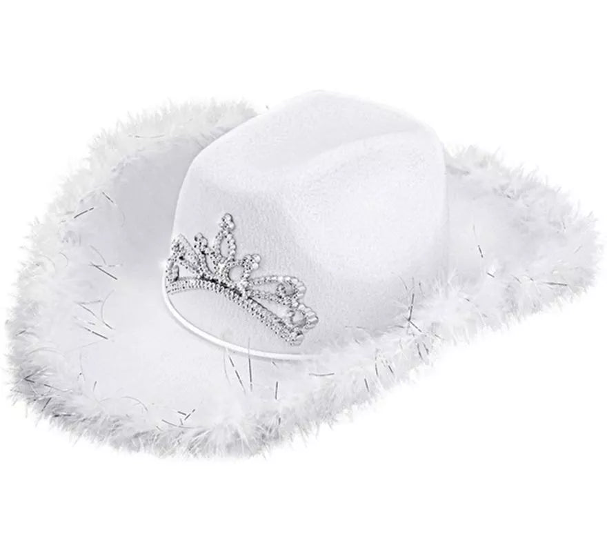 Translation missing: es.Sombrero de Vaquera con Tiara y Borde de Plumas en varios colores