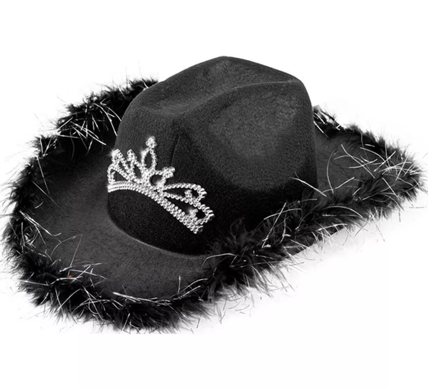 Translation missing: es.Sombrero de Vaquera con Tiara y Borde de Plumas en varios colores