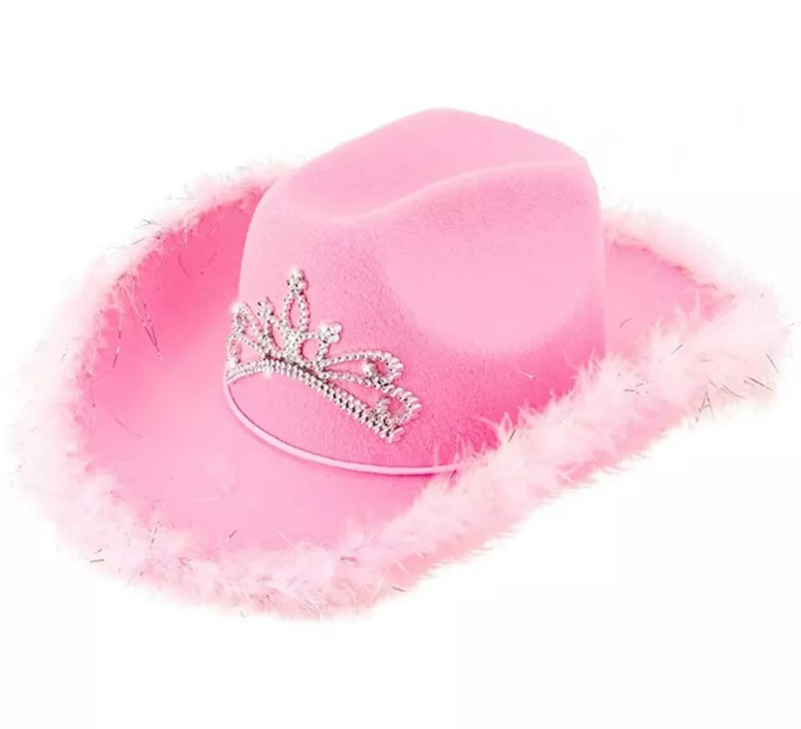 Translation missing: es.Sombrero de Vaquera con Tiara y Borde de Plumas en varios colores