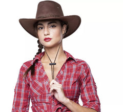Sombrero de Vaquera Marrón para adulto