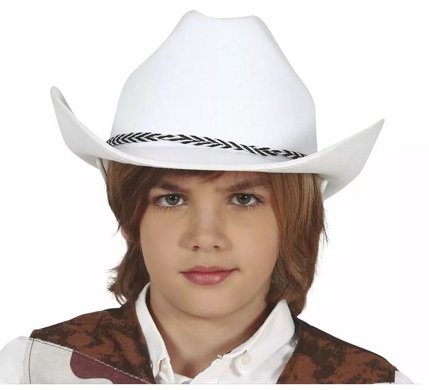 Translation missing: es.Sombrero de Vaquero Blanco de Fieltro Infantil