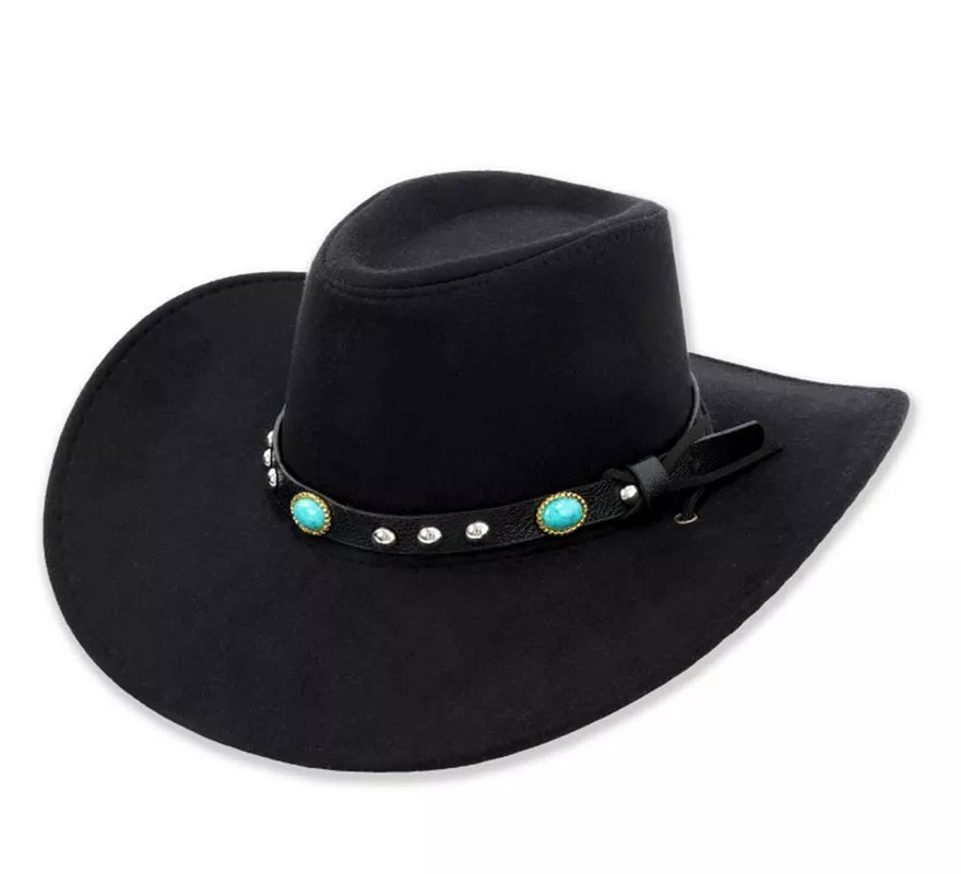 Translation missing: es.Sombrero de Vaquero con cinturón negro adulto
