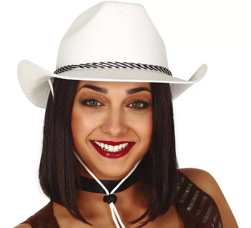 Translation missing: es.Sombrero de vaquero de terciopelo blanco