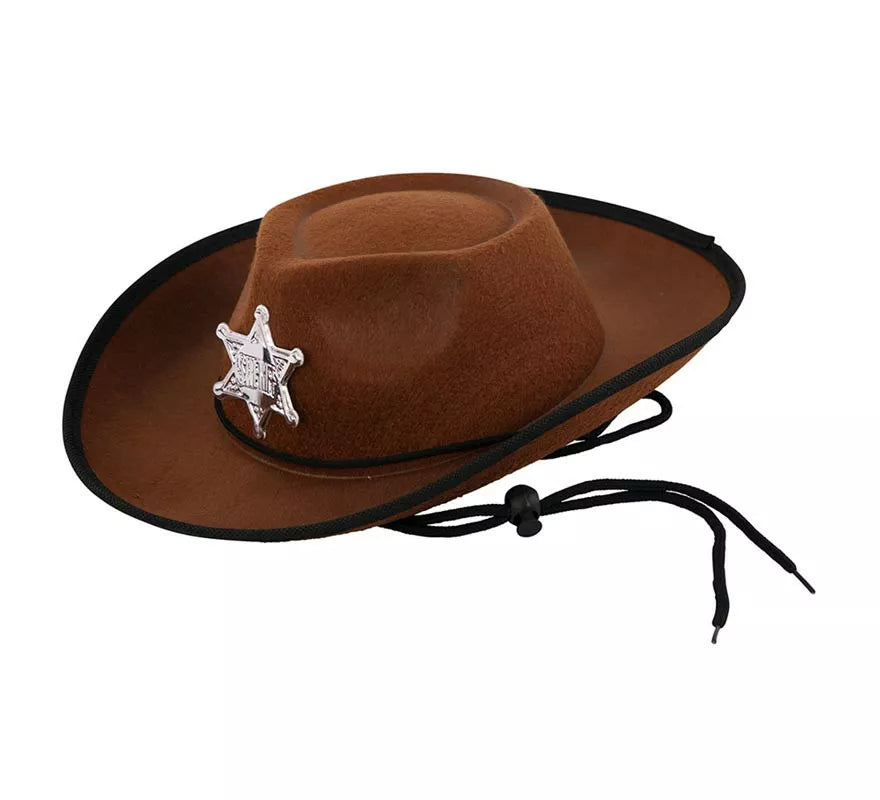 Translation missing: es.Sombrero de Vaquero Sheriff marrón infantil de 34x26x9 cm