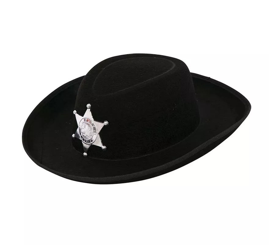 Translation missing: es.Sombrero de Vaquero Sheriff negro infantil de 34x26x9 cm