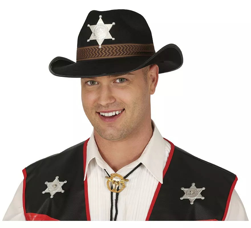 Translation missing: es.Sombrero fieltro de Sheriff negro
