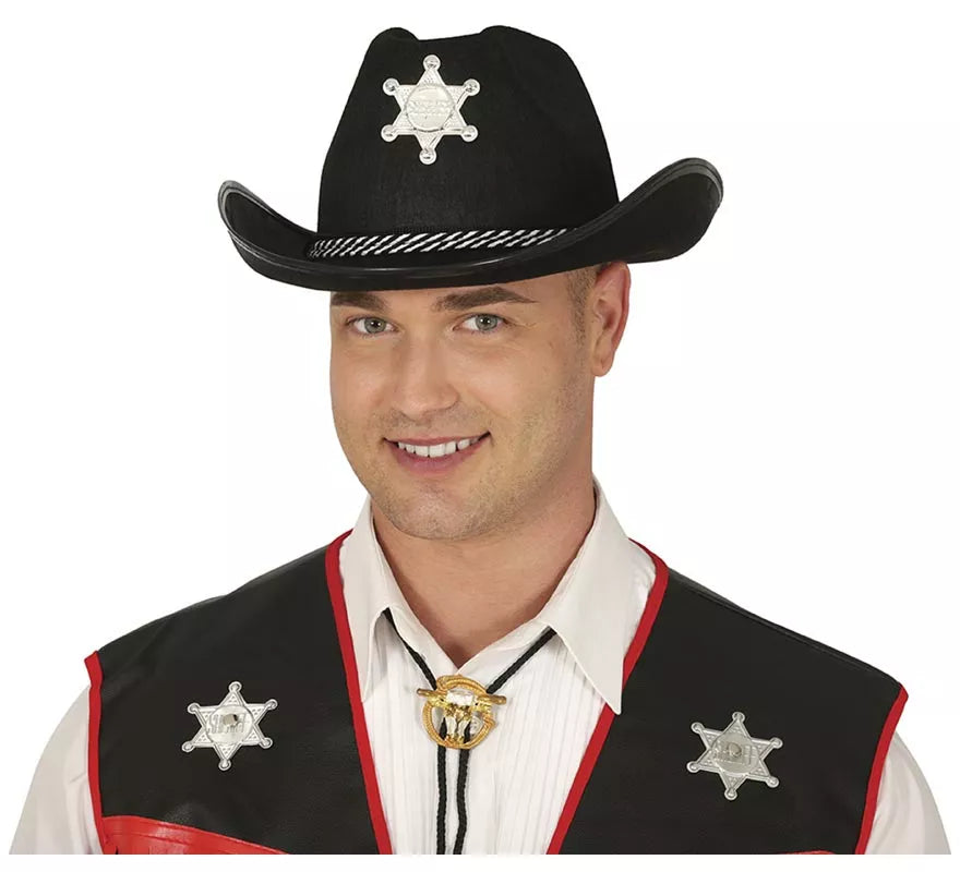Translation missing: es.Sombrero fieltro Sheriff negro