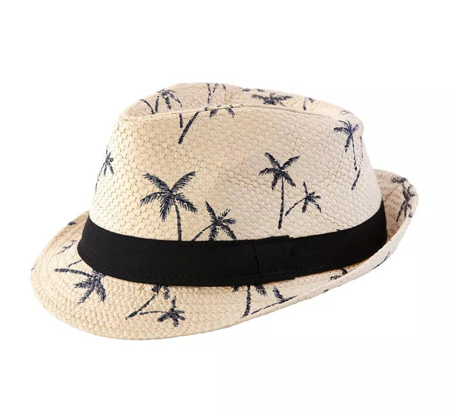 Translation missing: es.Sombrero Hawaiano beige adulto de 28x23x13 cm
