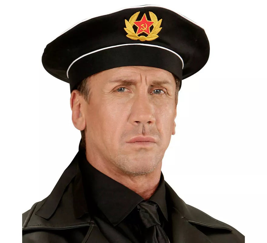 Translation missing: es.Sombrero Marinero Ruso Negro con Insignia