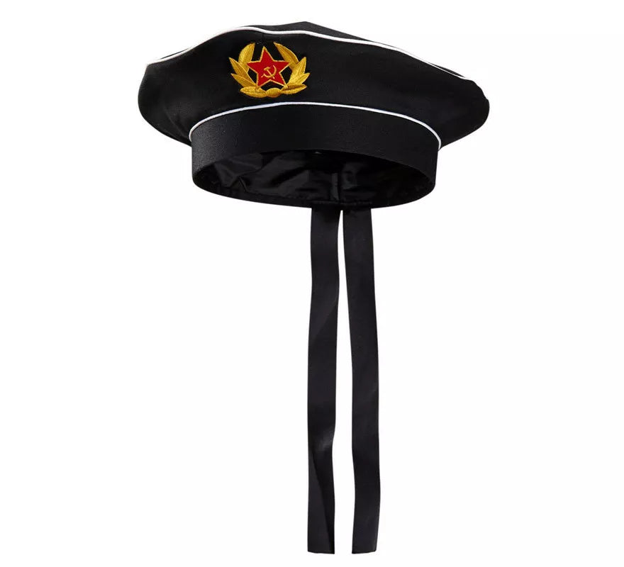 Translation missing: es.Sombrero Marinero Ruso Negro con Insignia