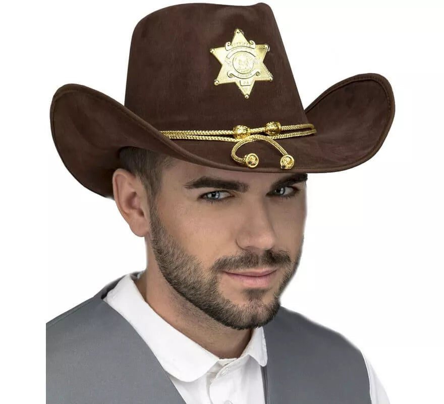 Translation missing: es.Sombrero Marrón de Sheriff con Estrella