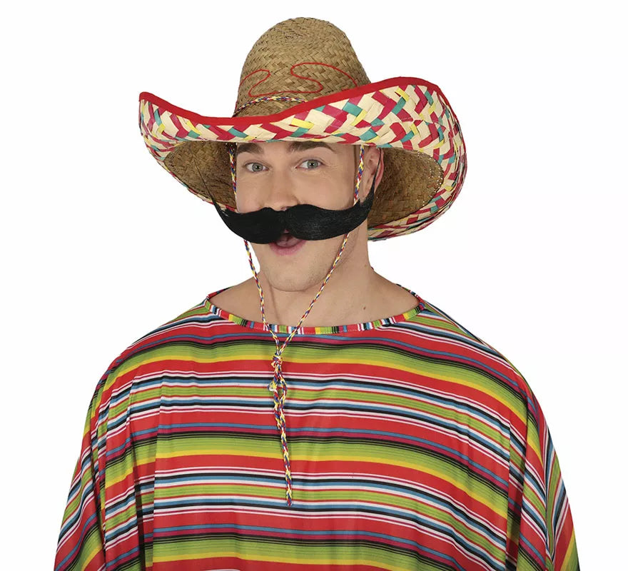 Translation missing: es.Sombrero Mexicano de paja decorado de 50 cm adulto