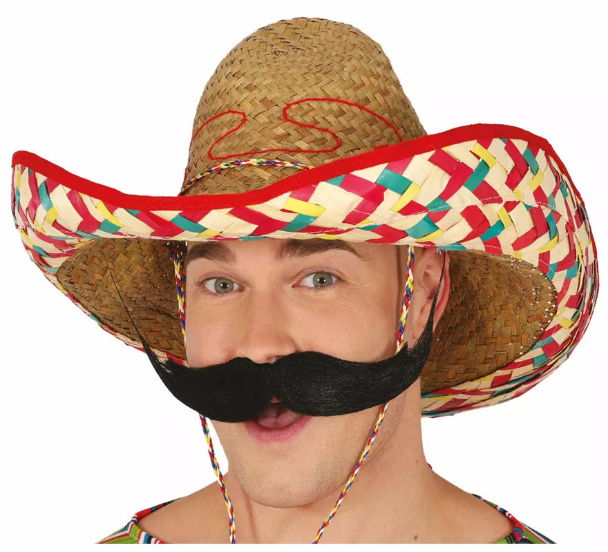 Translation missing: es.Sombrero Mexicano de paja decorado de 50 cm adulto